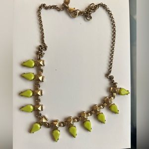J Crew Neon Yellow Brass Necklace